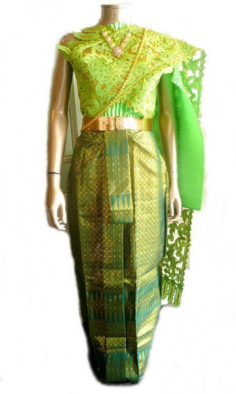タイ民族衣装 グリーン タイ雑貨のチャイディー